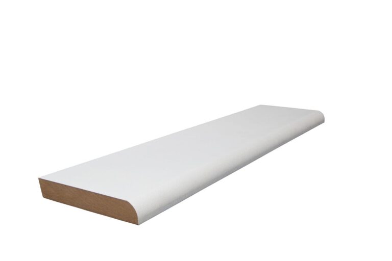 19 mm x 118 mm Scheuerleiste MDF weiß grundiert abgerundet (Bild 1)