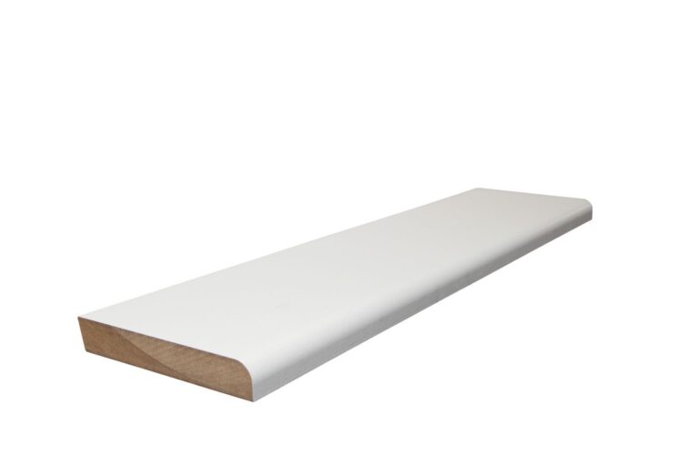 19 mm x 118 mm Scheuerleiste MDF weiß lackiert abgerundet (Bild 1)