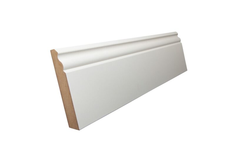 19 mm x 118 mm Scheuerleiste MDF weiß lackiert mit großem Karniesprofil (Bild 2)