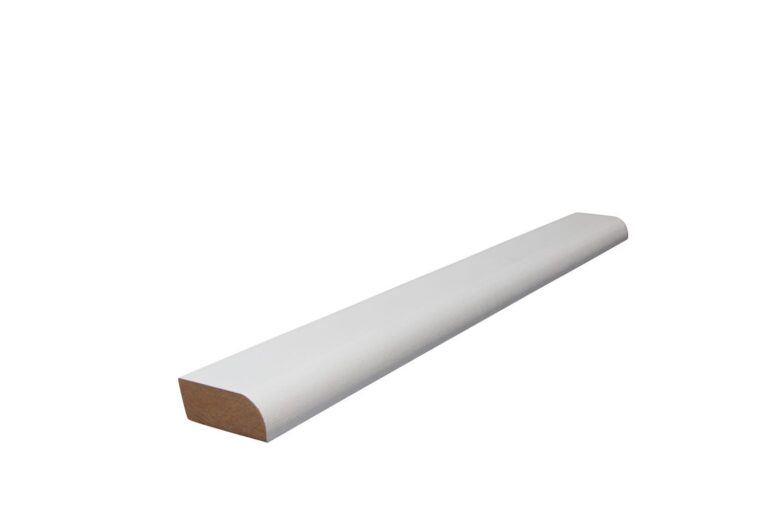 19 mm x 48 mm Scheuerleiste MDF weiß grundiert abgerundet (Bild 1)