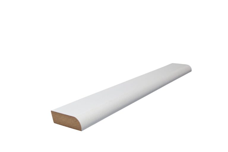 19 mm x 58 mm Scheuerleiste MDF weiß grundiert abgerundet (Bild 1)