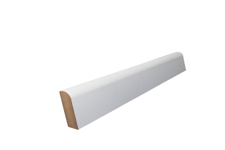 19 mm x 58 mm Scheuerleiste MDF weiß grundiert abgerundet (Bild 2)