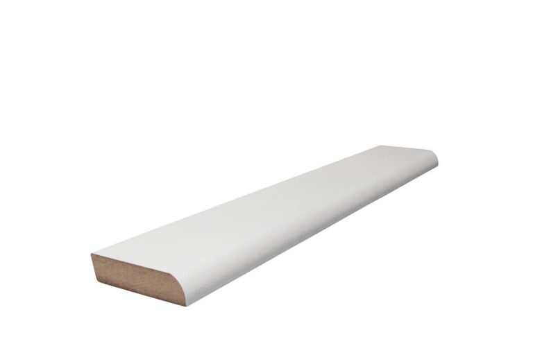 19 mm x 78 mm Scheuerleiste MDF weiß grundiert abgerundet (Bild 1)