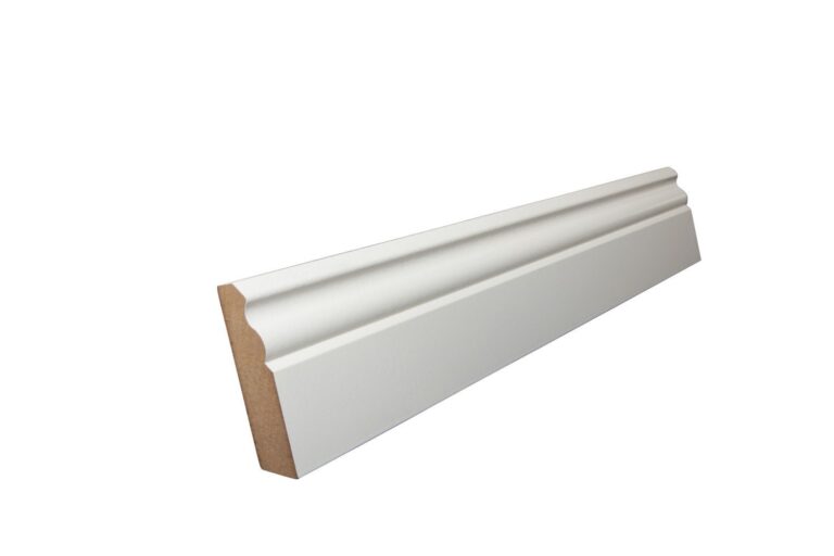 19 mm x 78 mm Scheuerleiste MDF weiß lackiert mit großem Karniesprofil (Bild 2)