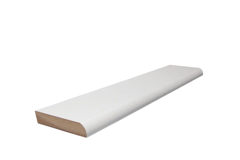 19 mm x 98 mm Scheuerleiste MDF weiß grundiert abgerundet (Bild 1)