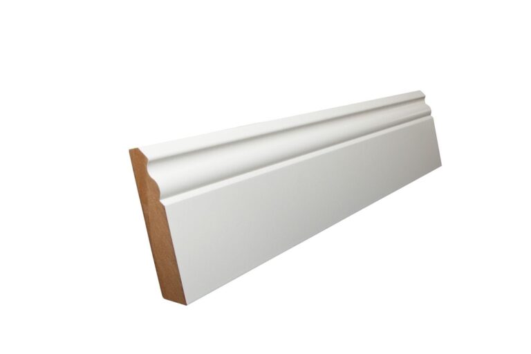 19 mm x 98 mm Scheuerleiste MDF weiß lackiert mit großem Karniesprofil (Bild 2)