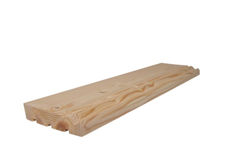 25 mm x 118 mm Scheuerleiste Kiefer ästig mit großem Karniesprofil (Bild 1)