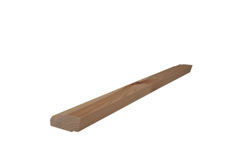25 mm x 45 mm Scheuerleiste Kiefer ästig mit kleinem Karniesprofil (Bild 1)