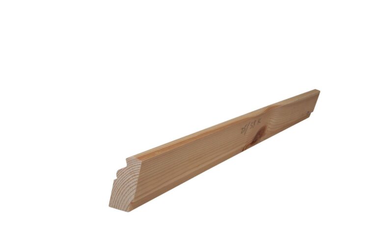 25 mm x 58 mm Scheuerleiste Kiefer ästig mit kleinem Karniesprofil (Bild 4)