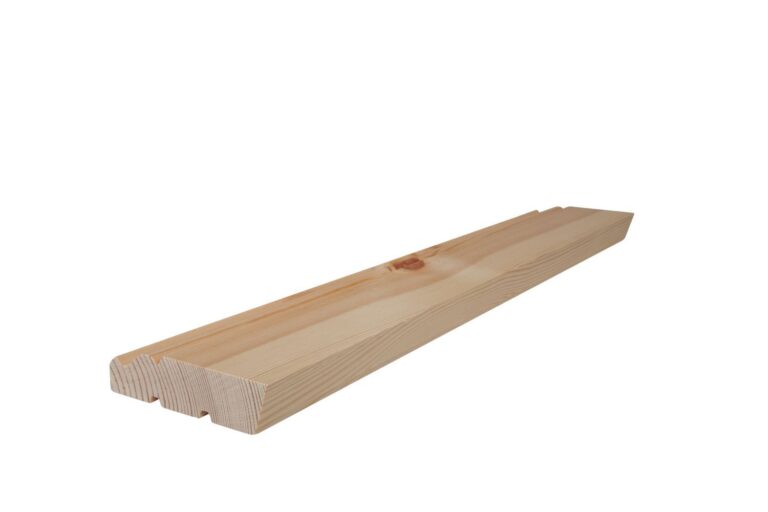 25 mm x 95 mm Scheuerleiste Kiefer ästig mit großem Karniesprofil (Bild 2)