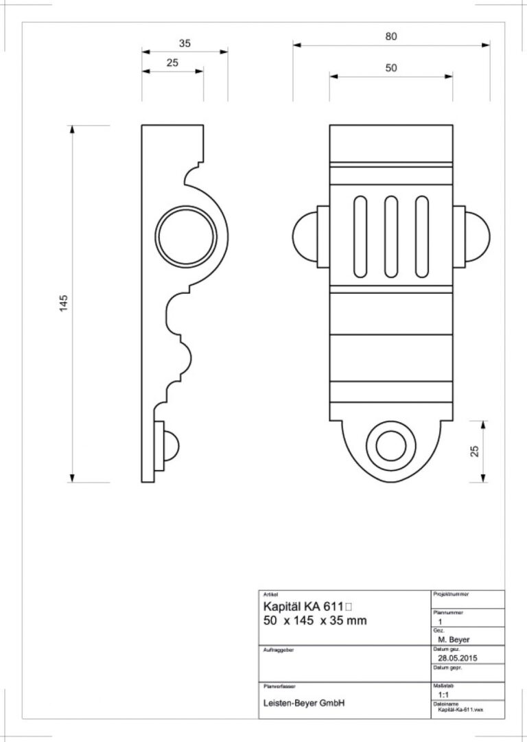 Kapitäl Kiefer KA 611 (Zeichnung)