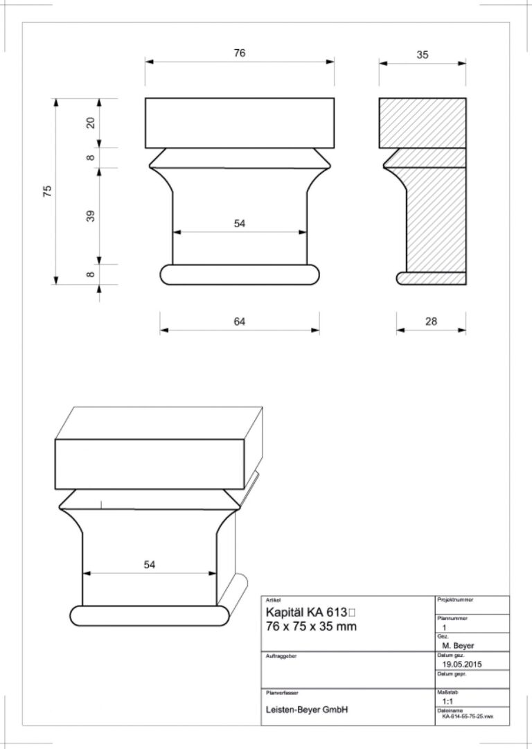 Kapitäl Kiefer KA 613 (Zeichnung)