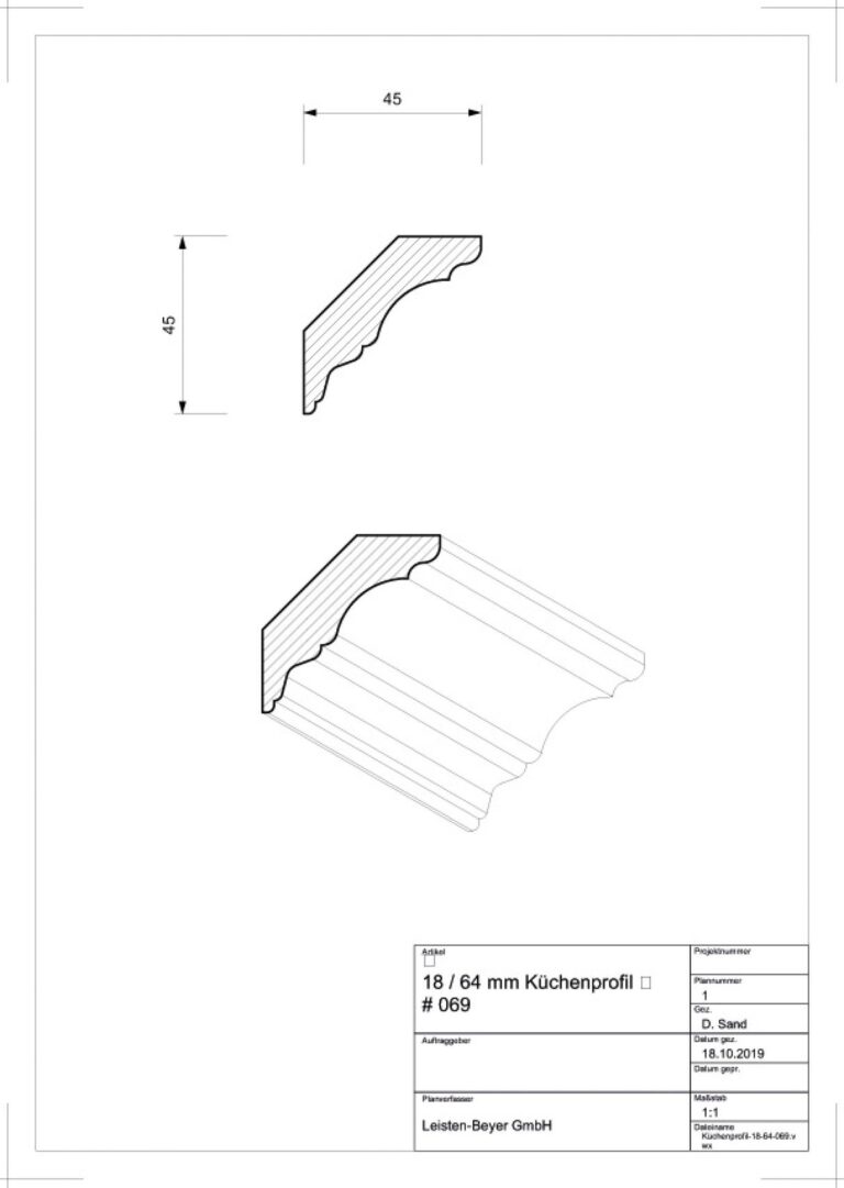 Küchenprofil Kiefer # 69 (Zeichnung)