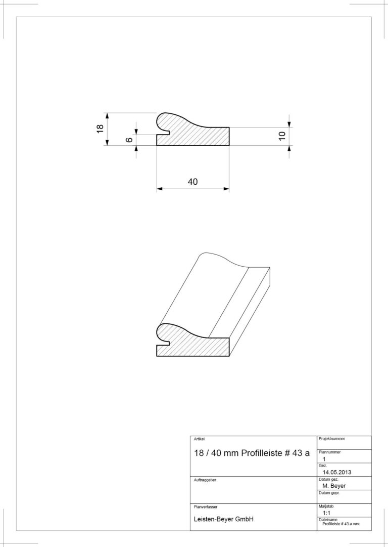 Profilleiste # 43 a (Zeichnung)